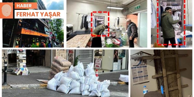 Depreme karşı güçlendirilen binanın duvarında gizlice kapı açtılar